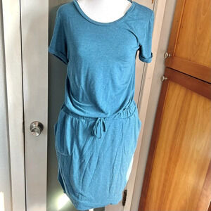 32° Degrees Ladies Cool Blue Dress With Elastic Waist Vacation Women Size Medium